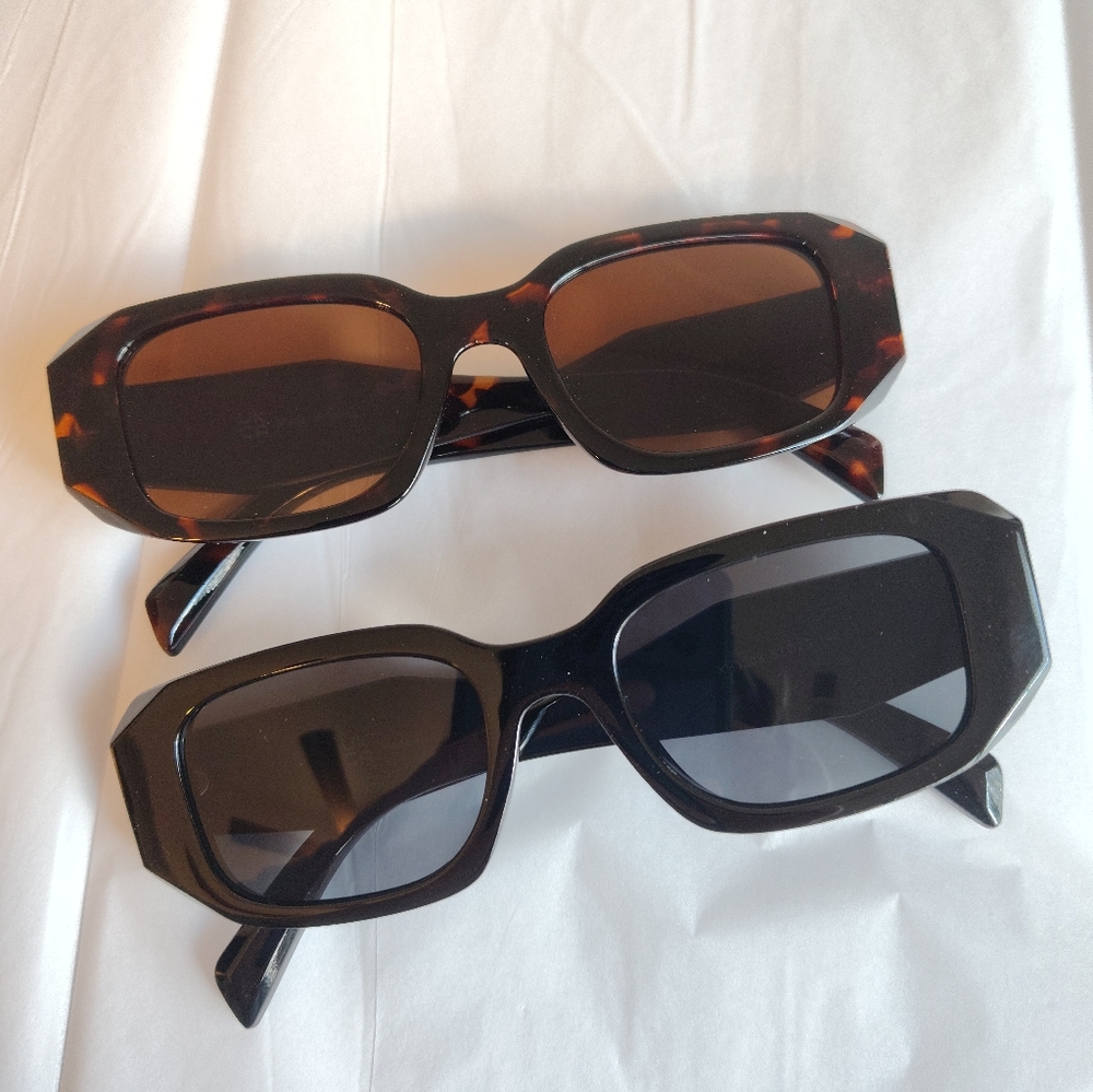 2 Piece UV400 Polarized Anti Scratch/Glare HD Black and Tortoise Sunglasses